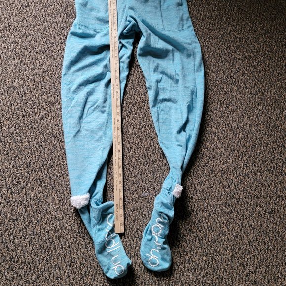 Cuddl Duds Light Blue  White  Fuzzy Footed Pajamas Size Small - Picture 9 of 9